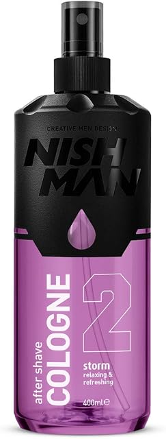 Nish Man After Shave Cologne Storm 02  Nishman Relaxing Refreshing Aftershaving Spray Lotion Kolonya for Men  Contains bargamot, cedarwood, lily of the valley, vanilla and sandalwood 400ml (Storm)