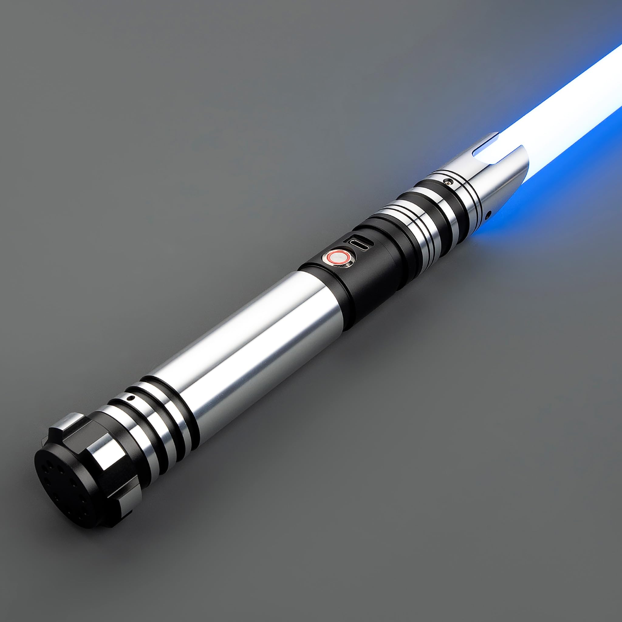 Cosplay Prop Replica Combat Lightsaber RGB Colour Change Baselit No. 115 4-Fonts Black Light Sword With FX Sounds Smooth Swing USB-C Chargable