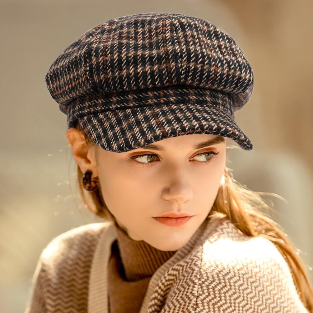 French Beret Hats for Women Winter Newsboy Cap Spring Outdoor Sun Hat - Image 2