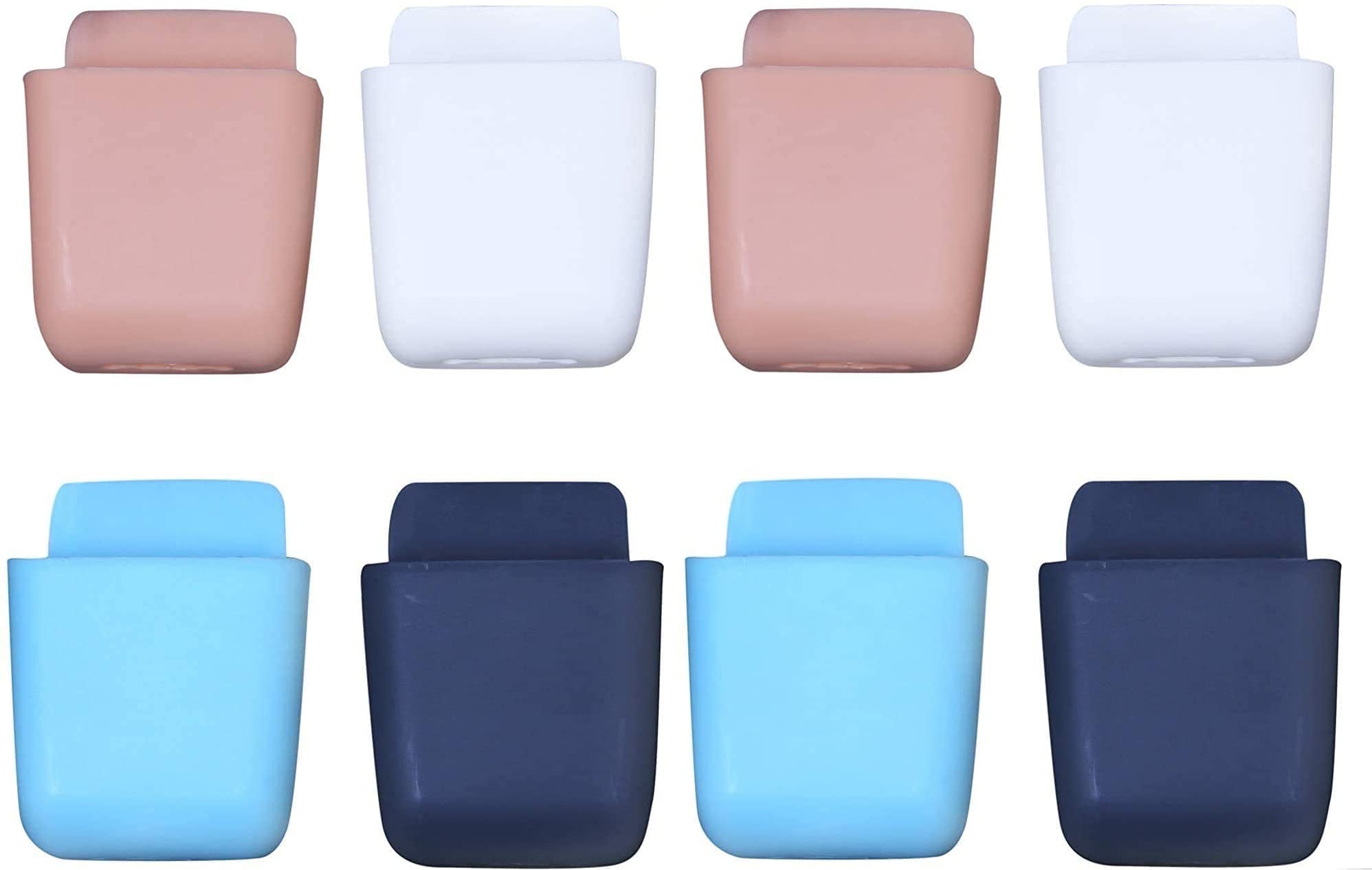 SKAIVPack of 8 Wall Mount Adhesive Media Remote Control Holder Mobile Phone Charging Storage Stand For Office Home School Use (Multi Color)