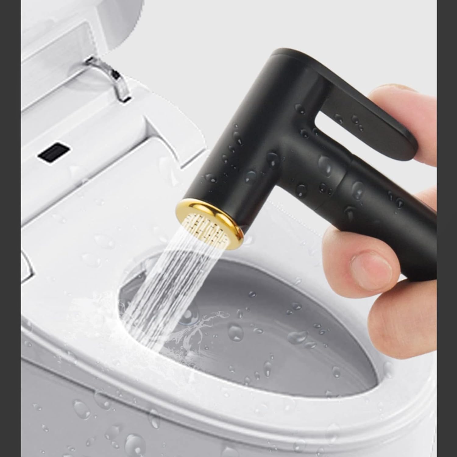 Black and Gold Toilet Bidet Kit Brass Handheld Bidet Sprayer - Toilet Shower Head with Hose, Wall Mounted Toilet Shower Kit, for Personal Hygiene, Toilet Cleaning,A,B