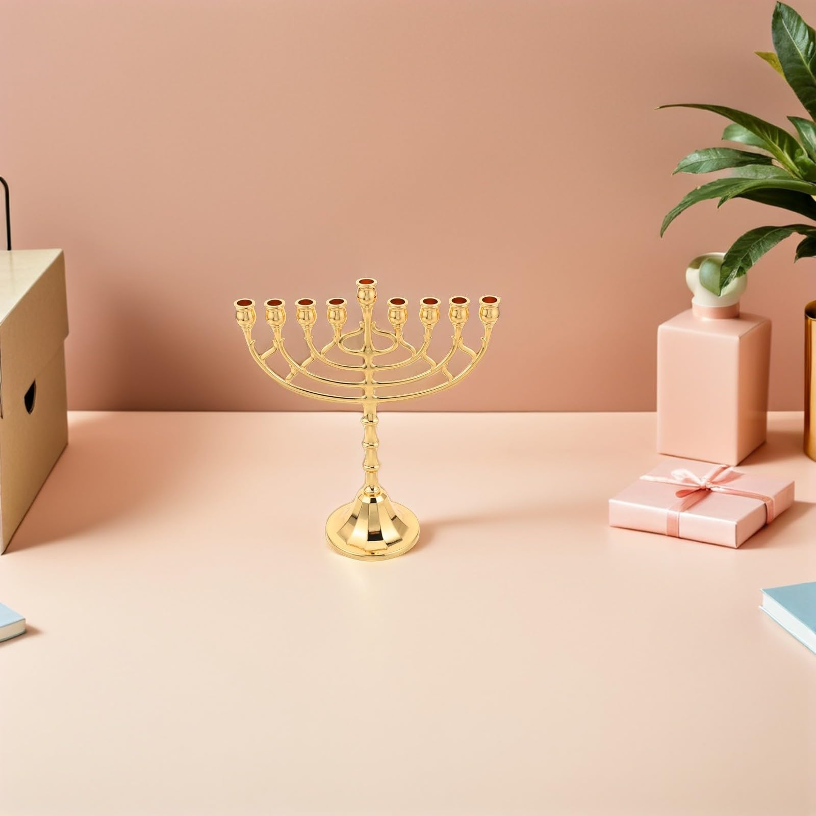 FOMIYES Candeliere Tradizionale Ebraico per Hanukkah Fessure Decorazione Religiosa Israeliana per Casa Design Elegante e Materiale Resistente