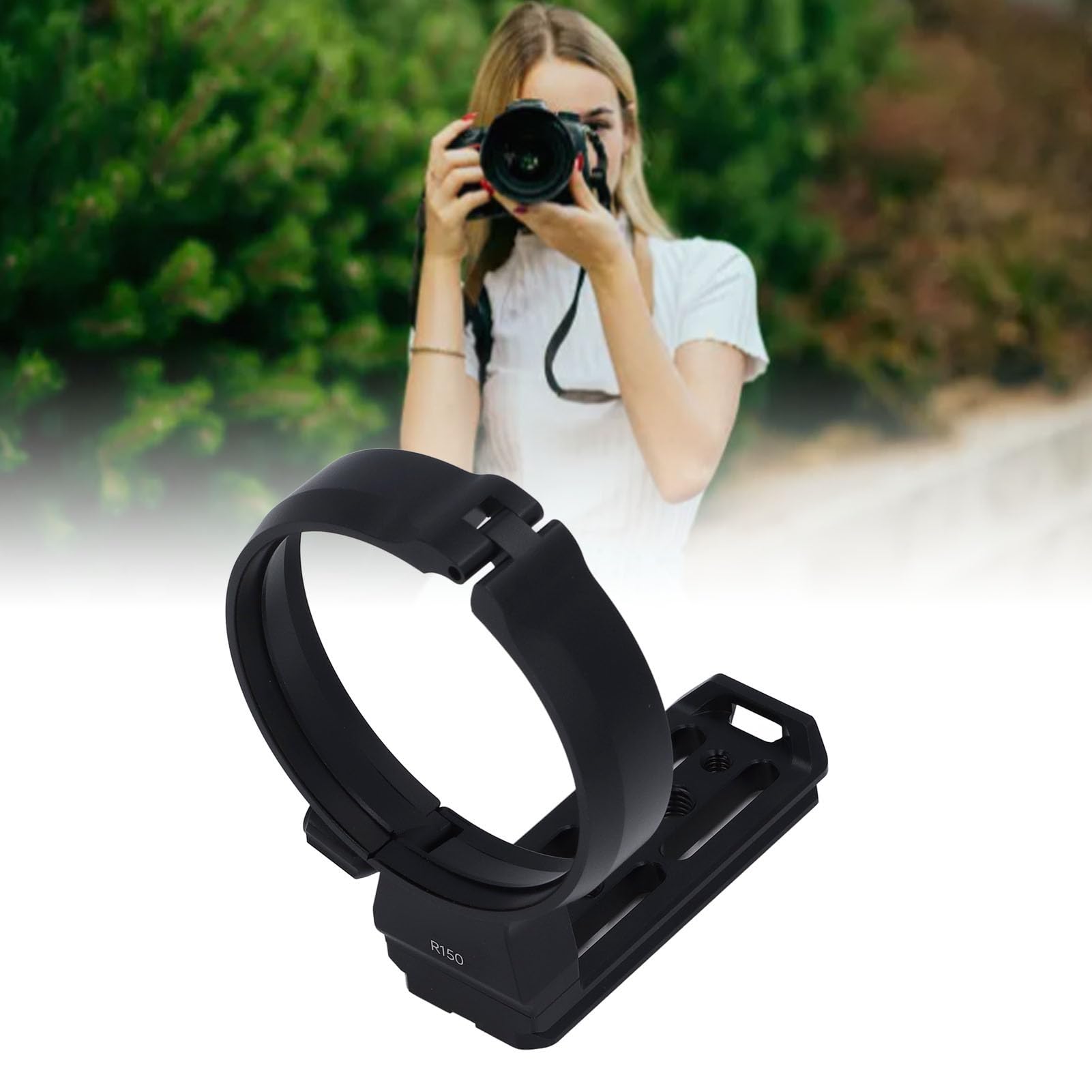 Anello Collare Treppiede Supporto per RF 100-500mm F/4.5-7.1L | Piastra a sgancio rapido Arca, filettatura da 1/4 e 3/8 pollici, lega di alluminio, per teleobiettivo con attacco RF