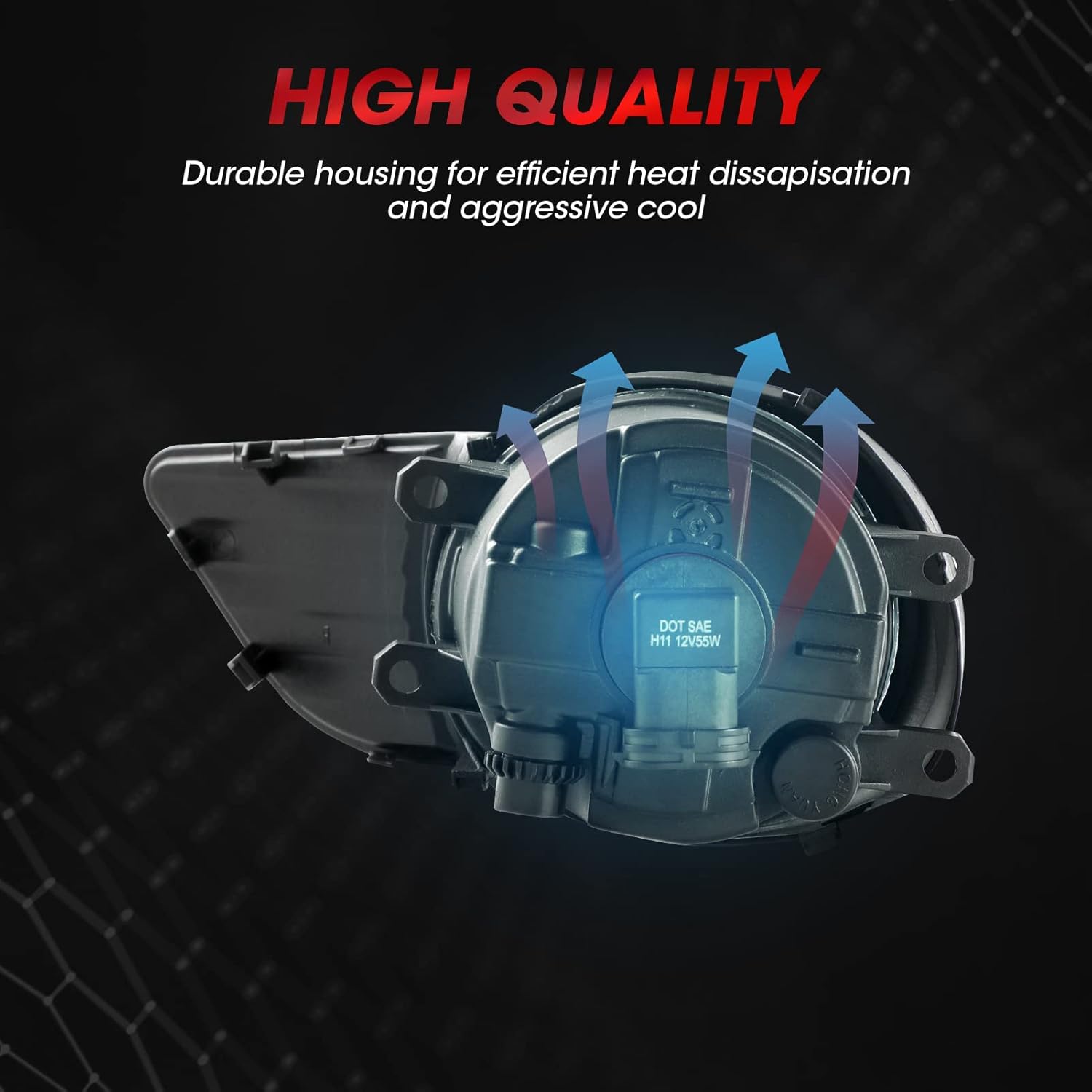 Driving Fog Light Assembly Replacement For 2011-2017 Toyota Sienna(Base | LE | XLE, Not Fit SE Models) With Black Bezel Halogen Bulbs Included Switch And Wiring Kit OE Style