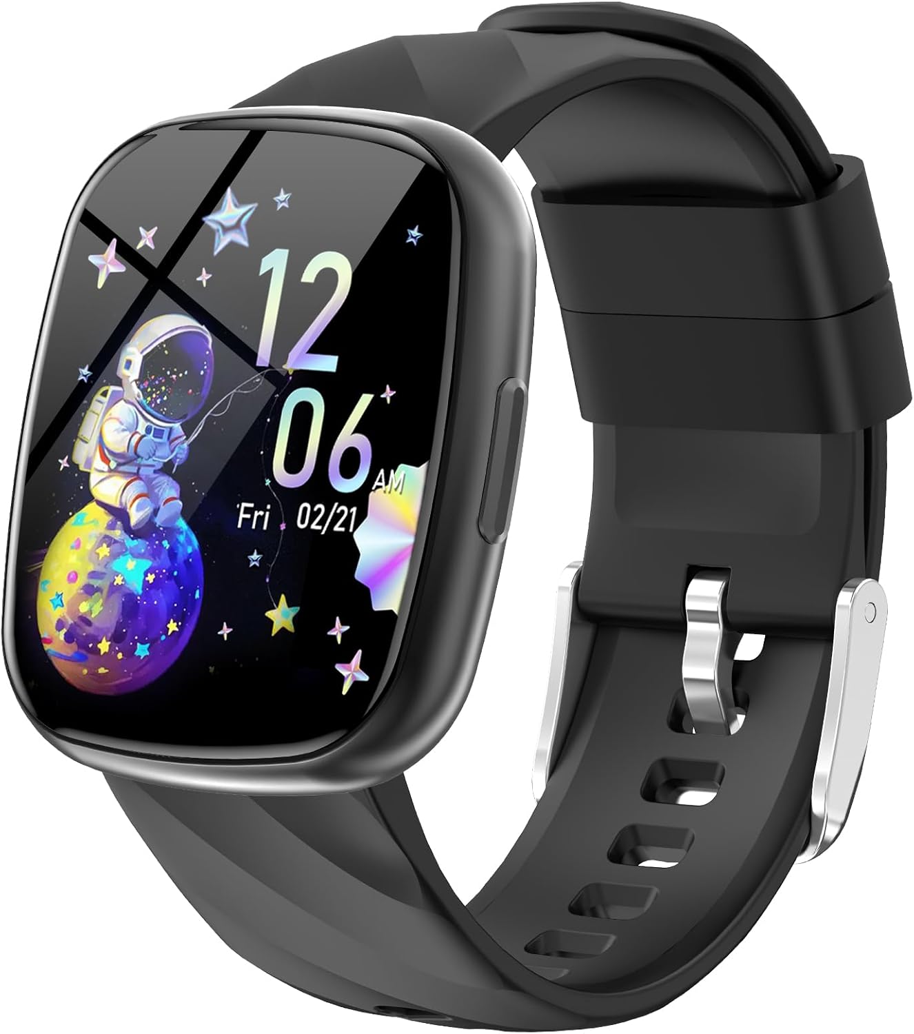 AXYWINBO Kids Smart Watch, IP68 Waterproof Fitness Tracker with 100 Exercise Modes, Heart Rate & Sleep Monitor, Sedentary Reminder, Black