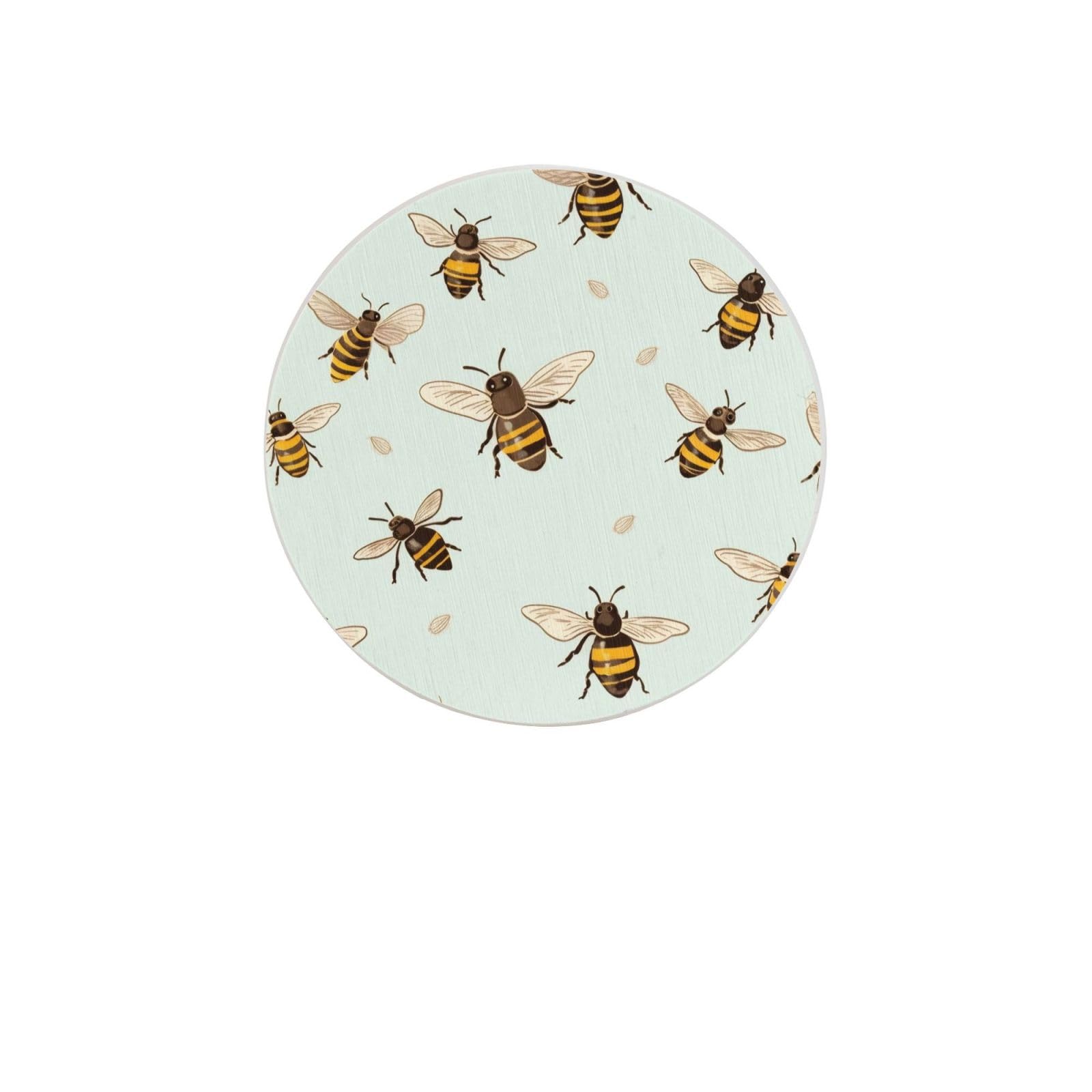 Honey Bee Absorbent Drink Coasters Diatomaceous Round Coaster 4 Inch Reusable Cup Coasters Set 4pc