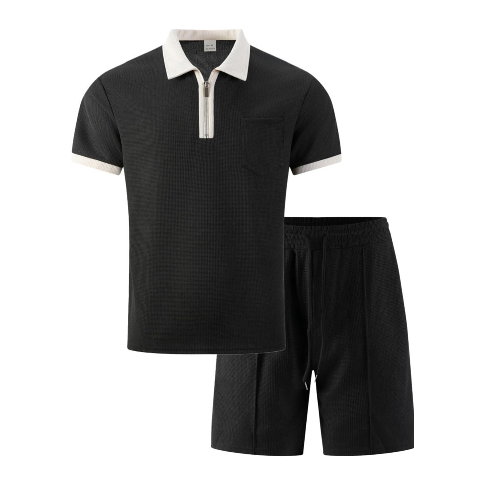 MOKBAY Sommer Outfit Herren Leicht Kurz 2 Teiler Kuschelig Jogginganzug Herren Freizeit Streatwear Hose Und T-Shirt Sport Freizeitanzug