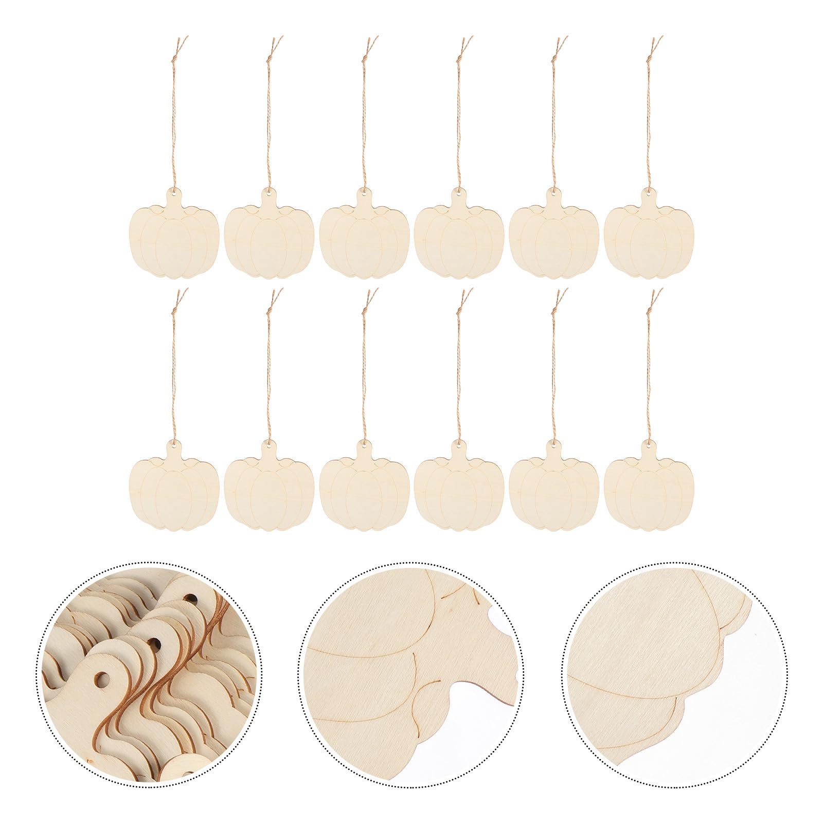 Abaodam 210 Pièces Découpe en Bois Brut Citrouille à Suspendre pour Bricolage DIY Garçon et Filles, Facile à Peindre, Légère et Décorative pour Halloween
