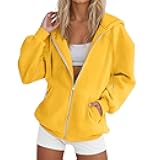 Betadog Womens Zip Up Hoodies Long Sleeve Oversized Sweatshirts Fleece Y2K Jacket Pockets 2025 Fall Outfits Fashion Clothes