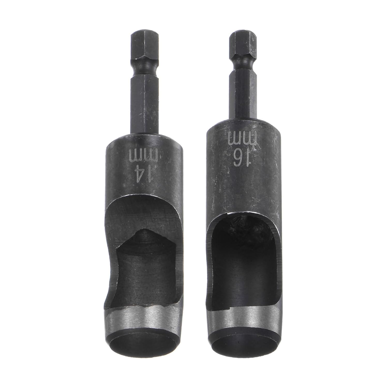 HARFINGTON 2pcs 18mm,25mm Leather Hollow Hole Punch 1/4" Hex Shank for Drills, Belt Hole Punch Punching Cutter Tool for Leathercraft Working
