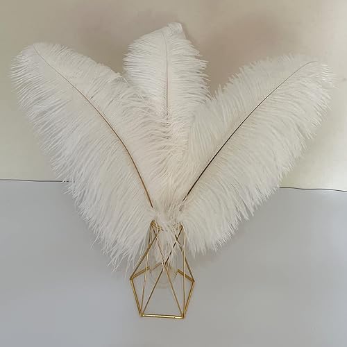 10 plumas grandes de avestruz blancas de 16 a 18 pulgadas, plumas esponjosas para manualidades, decoración de fiesta en el hogar, centros de mesa,
