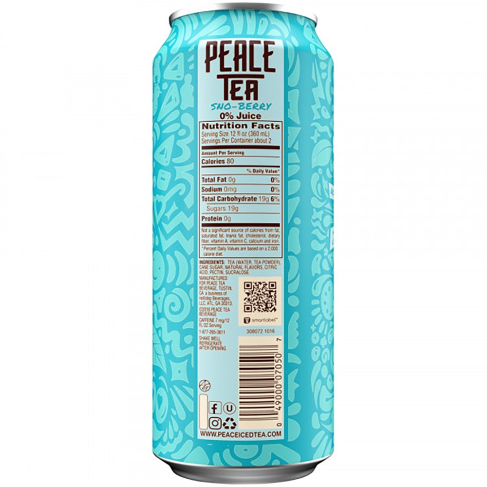 Peace Tea, Peace Tea Snoberry, 23 Ounce