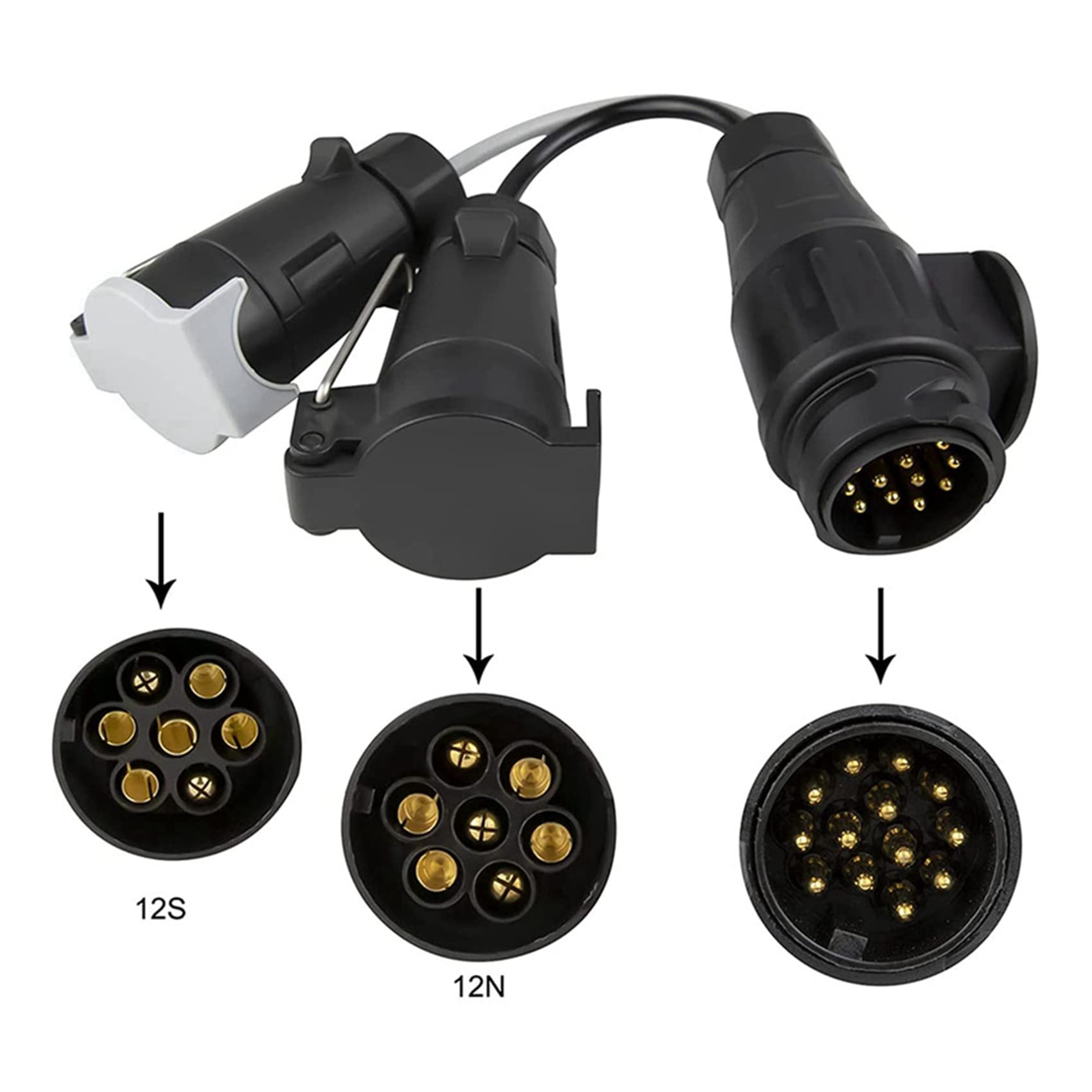 4 x 13-pinowy 7-pinowy adapter holowniczy 12N + 12S elektryczny adapter konwersji do przyczepy kempingowej