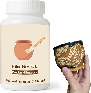 INNOVAYOU 500g Wax Resist for Pottery, Removable Water-Based Film Wax Resist for Pottery Clay, Clay Painting Masking Liquid, Used for DIY Drawing of Patterns