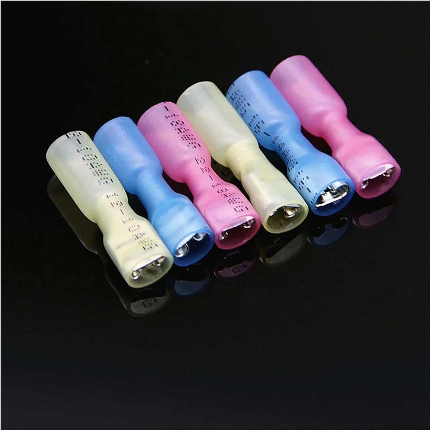 90Pcs Heat Shrink Female Wire Spade Crimp Terminals Insulated Electrical Wire Connectors Quick Disconnect Connectors VUQLDHAYZ