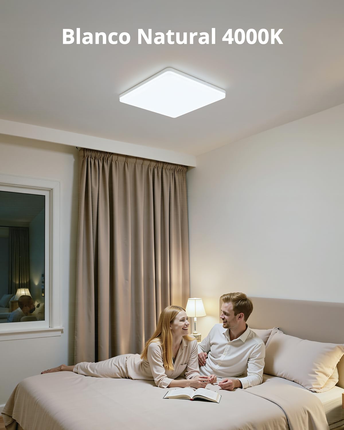 Yafido LED Lámpara de Techo Moderna 48W Plafón Led Cuadrado Ultra Delgado Downlight Blanco Natural 4000K 4320LM adecuada para Cocina Balcón Dormitorio Corredor Sala de Estar 30*30*4cm No-Regulable