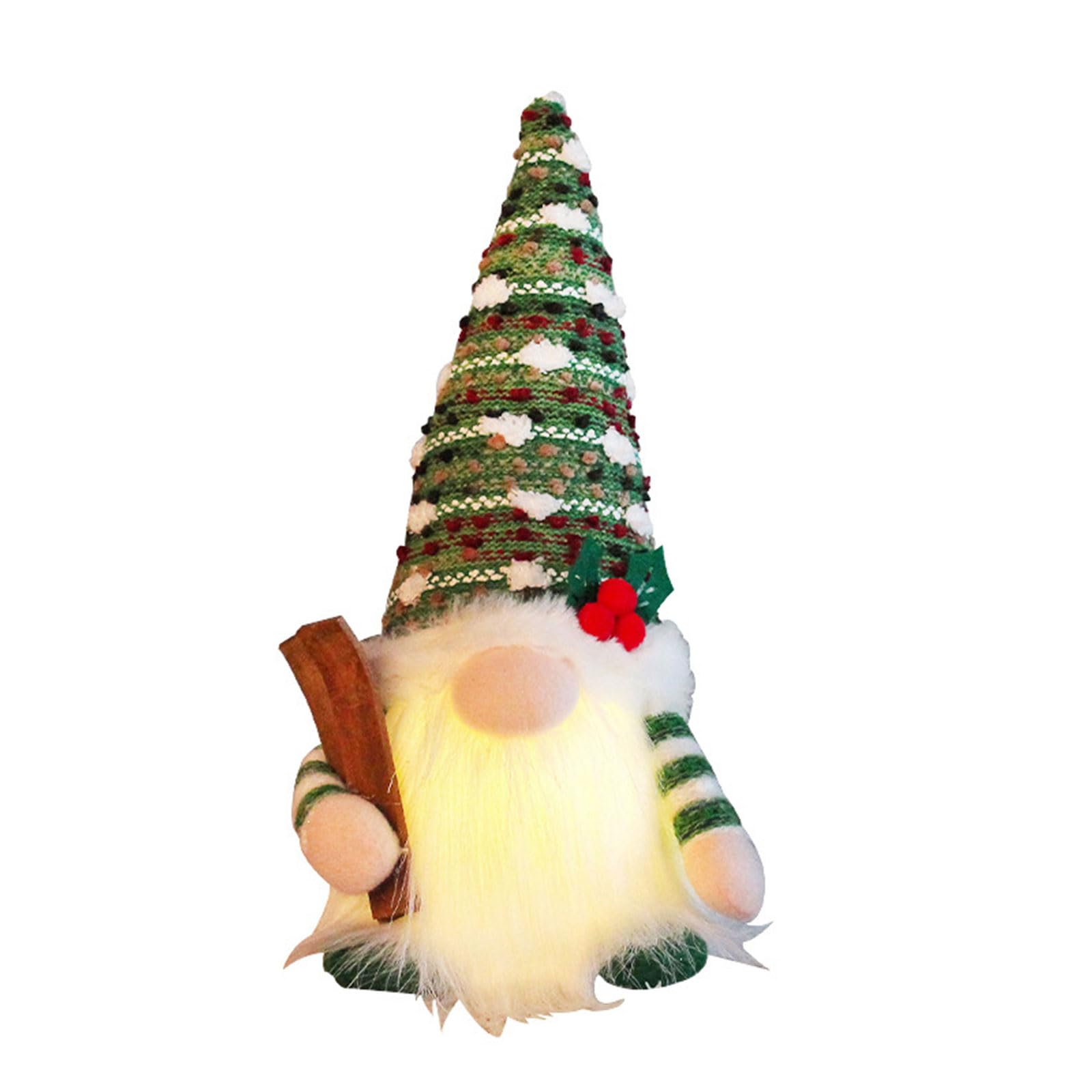 Elnwnnkc 2023 Christmas Glowing Ski Toy Faceless Doll Long Beard Rudolf Christmas Decoration Festive Plush