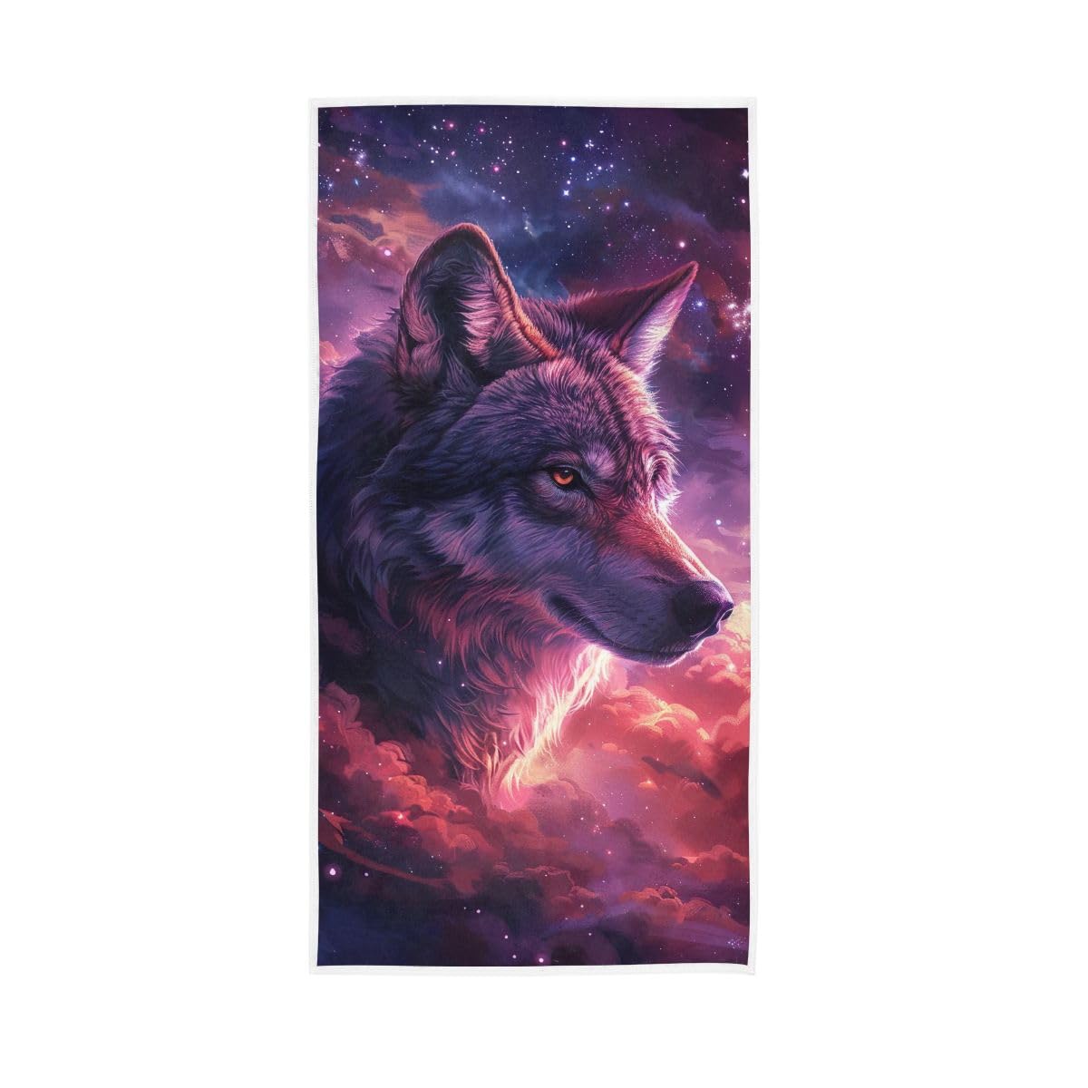 HUYGD Wolf on Cloud Hand Towels, Hand Towels Bathroom 15 x 30 Inches, Absorbent Towels