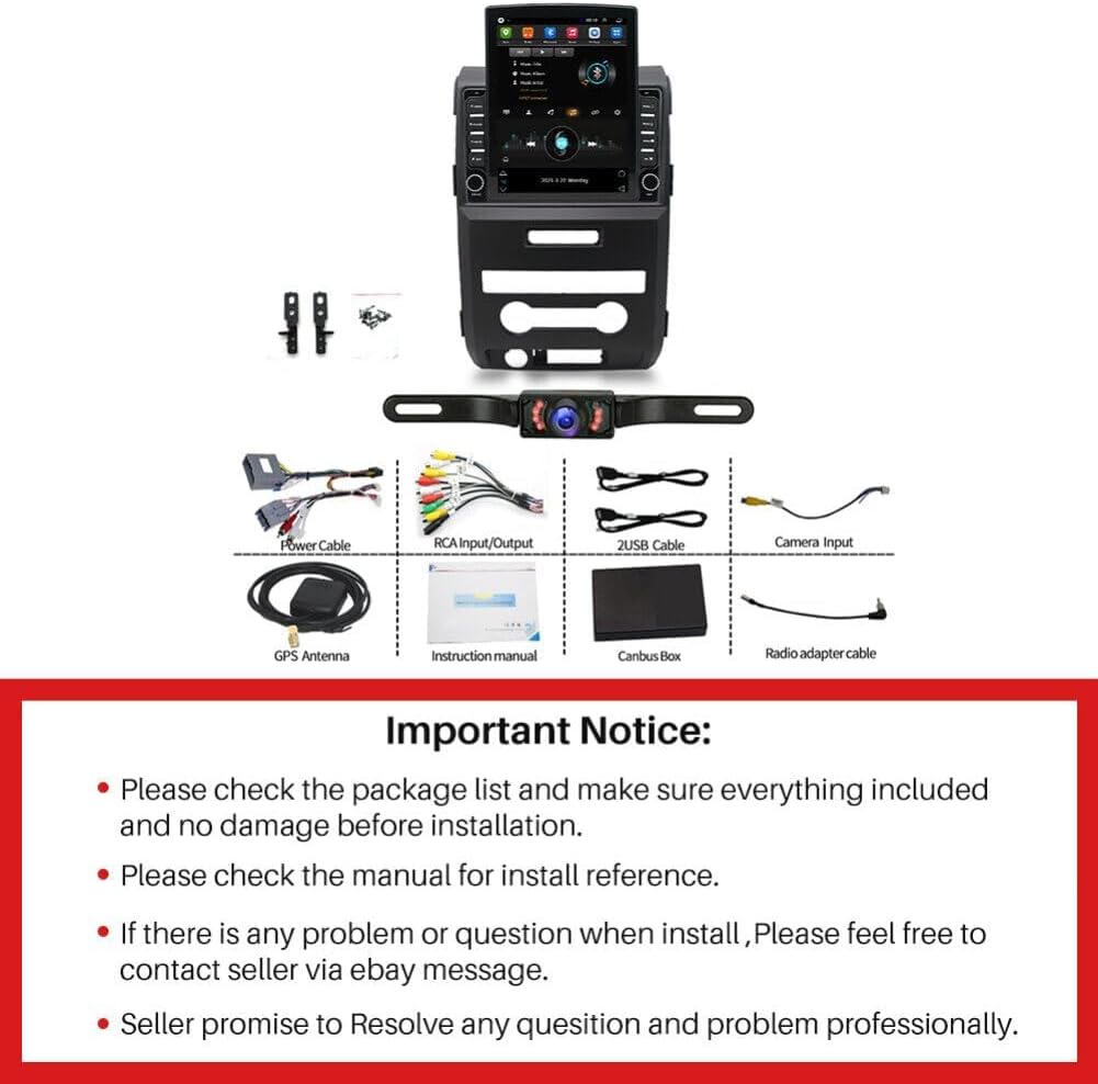 9.7 inch Android 13 Car Stereo Radio for Ford F150 F-150 2009-2014,Touch Screen Audio Double Din Multimedia Receiver with CarPlay Android Auto GPS Radio Navigation Bluetooth Camera[ 2+32G]