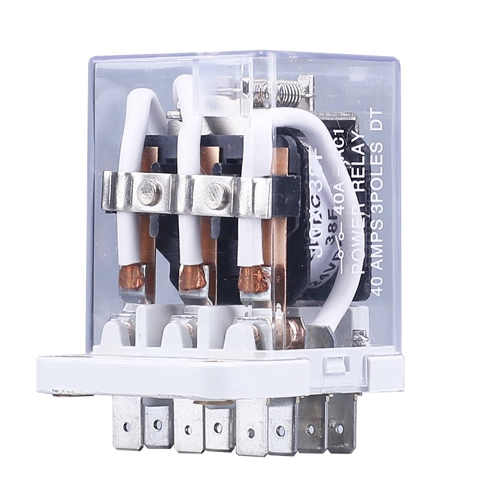 JQX-38F 40A przekaźnik dużej mocy z podstawą DC12V DC24V AC220V 3NO 3NC przekaźnik 11-pinowy (DC12V z podstawą)