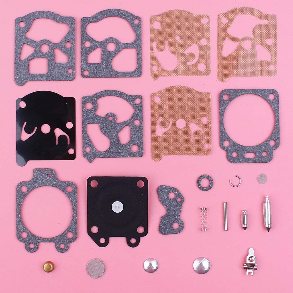 HAOHAO 10pcs / Lot del carburador reparación Kit de reconstrucción Compatible with Homelite 245 250 290 240 300 340 35 40 46 McCulloch Walbor K20 Wat
