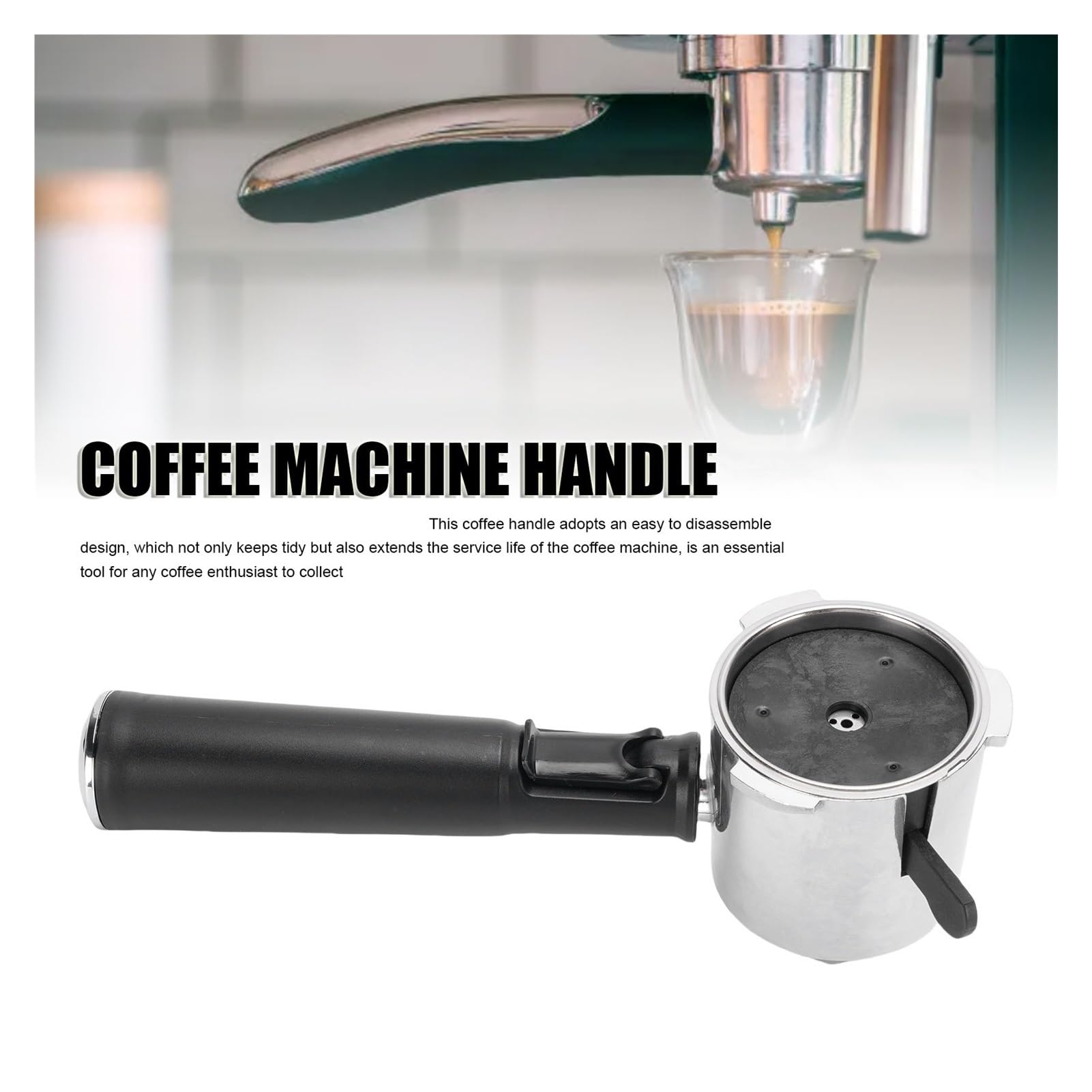Piezas De Máquina De Café Mango Aleación Reutilizable Filtro Fino A Prueba De Fugas Antideslizante