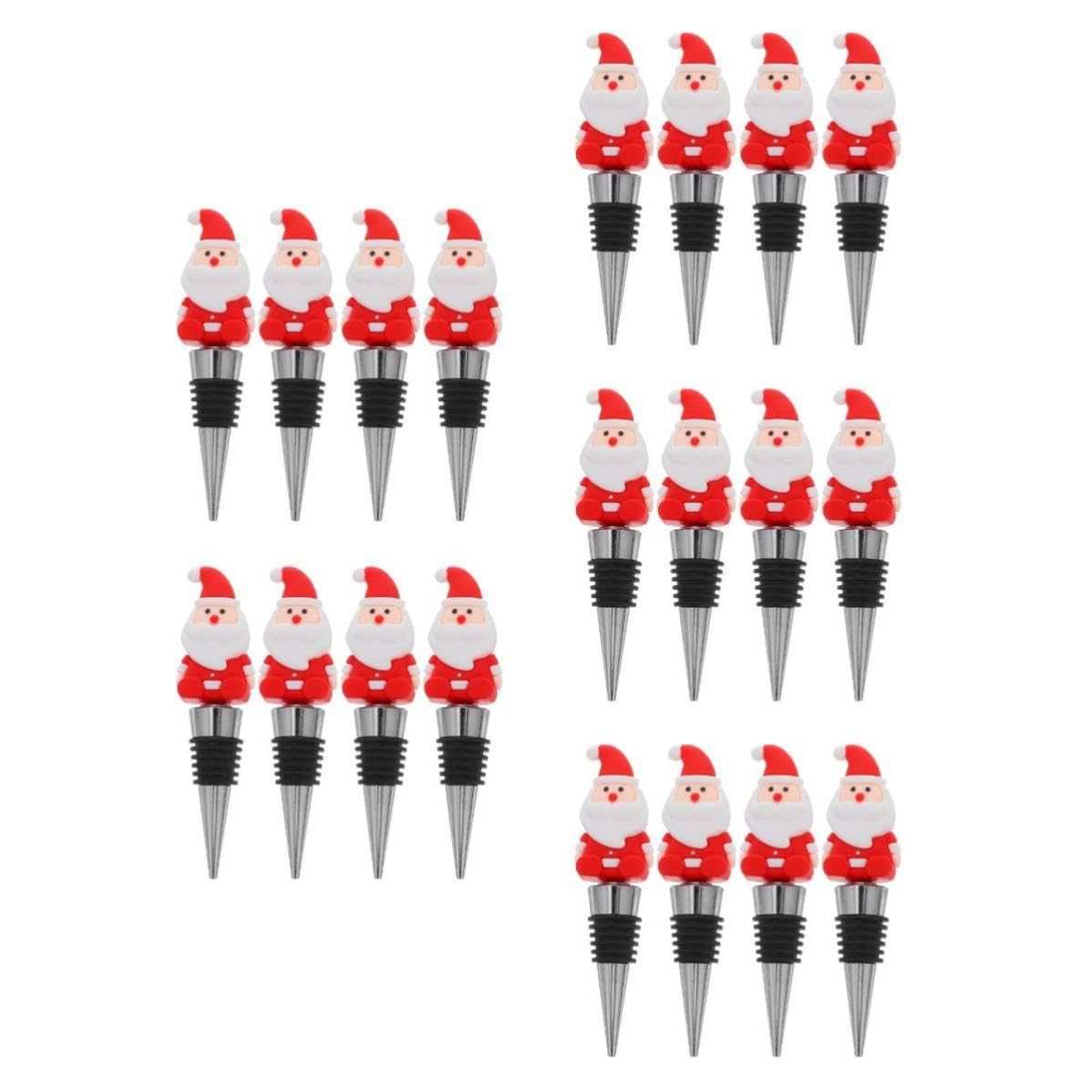 Toyvian 20 Unidades Tapón de Vino Navideño de Papá Noel para Botellas de
