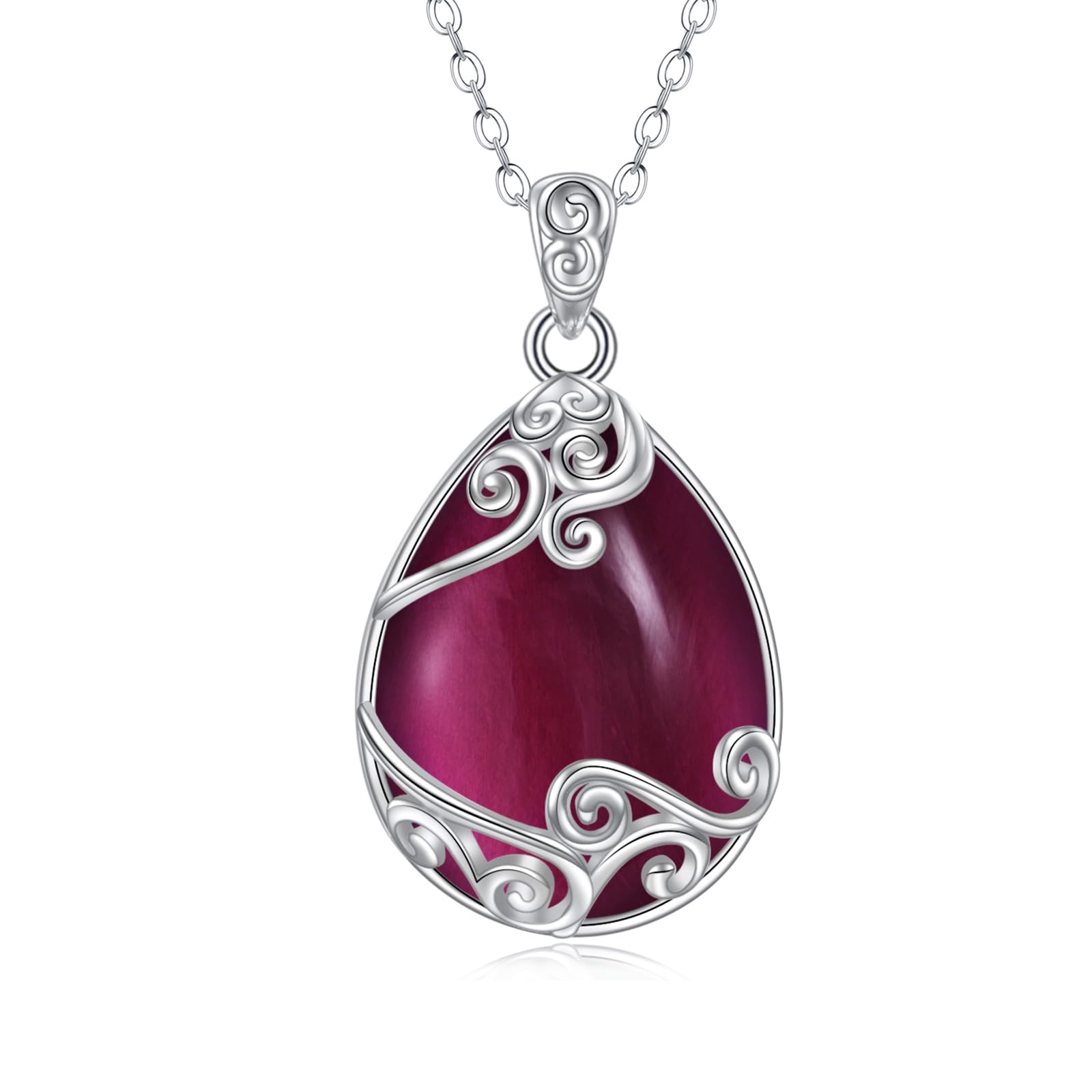 YAFEINI Lebensbaum Kette Mondstein Anhänger Halskette 925 Sterling Silber Baum des Lebens Halskette Baum Leben Schmuck Geschenk für Damen Mädchen Mama