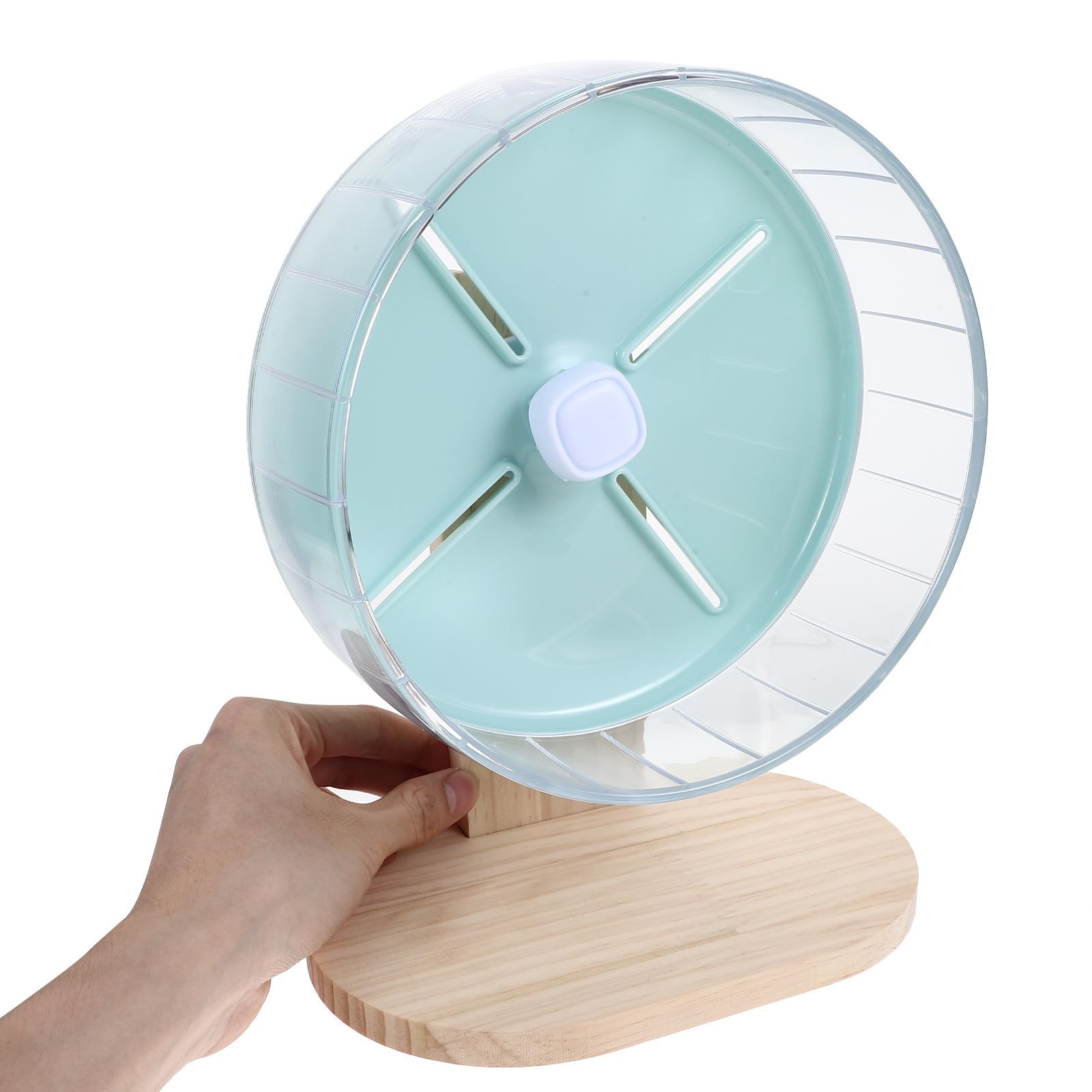 TOYANDONA Rueda de Ejercicio y Aumentar la Actividad Base Estable Silenciosa para Hámster de Abs y Madera Adecuado para Jaulas del Pequeño Animal