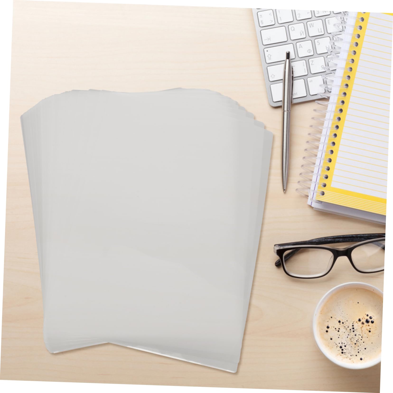 NUOBESTY Lot De 100 Feuilles De Plastification Haute Transparence Film De Plastification Plastique Feuilles De Plastification Thermique Pour Photos Usage Domestique Et