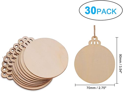 Miniatura 71 de Paquete de 50 rebanadas de madera pintables en blanco para colgar en forma de corazón natural para niños, manualidades, manualidades H-50 corazones