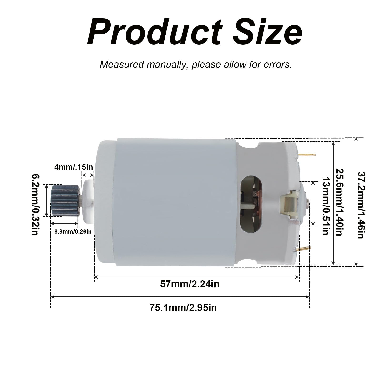 RS550 Gleichstrommotor 18V 14 Zähne - High Speed DC Motor mit Zahnrad - Ersatzmotor für Akkuschrauber, Bohrmaschine & Elektrowerkzeuge - DIY Reparatur