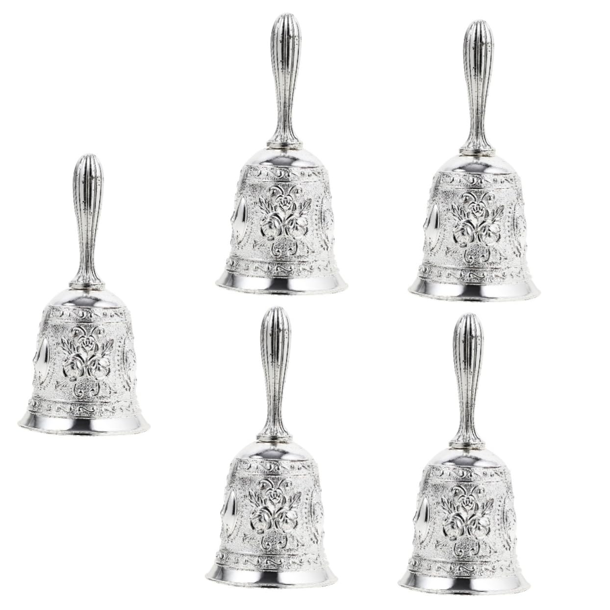 DOITOOL 5 Piezas Campana de Mano de Metal con Ergonómico Campana de Servicio para Escuela Sonido y Duradero para Atención Cliente