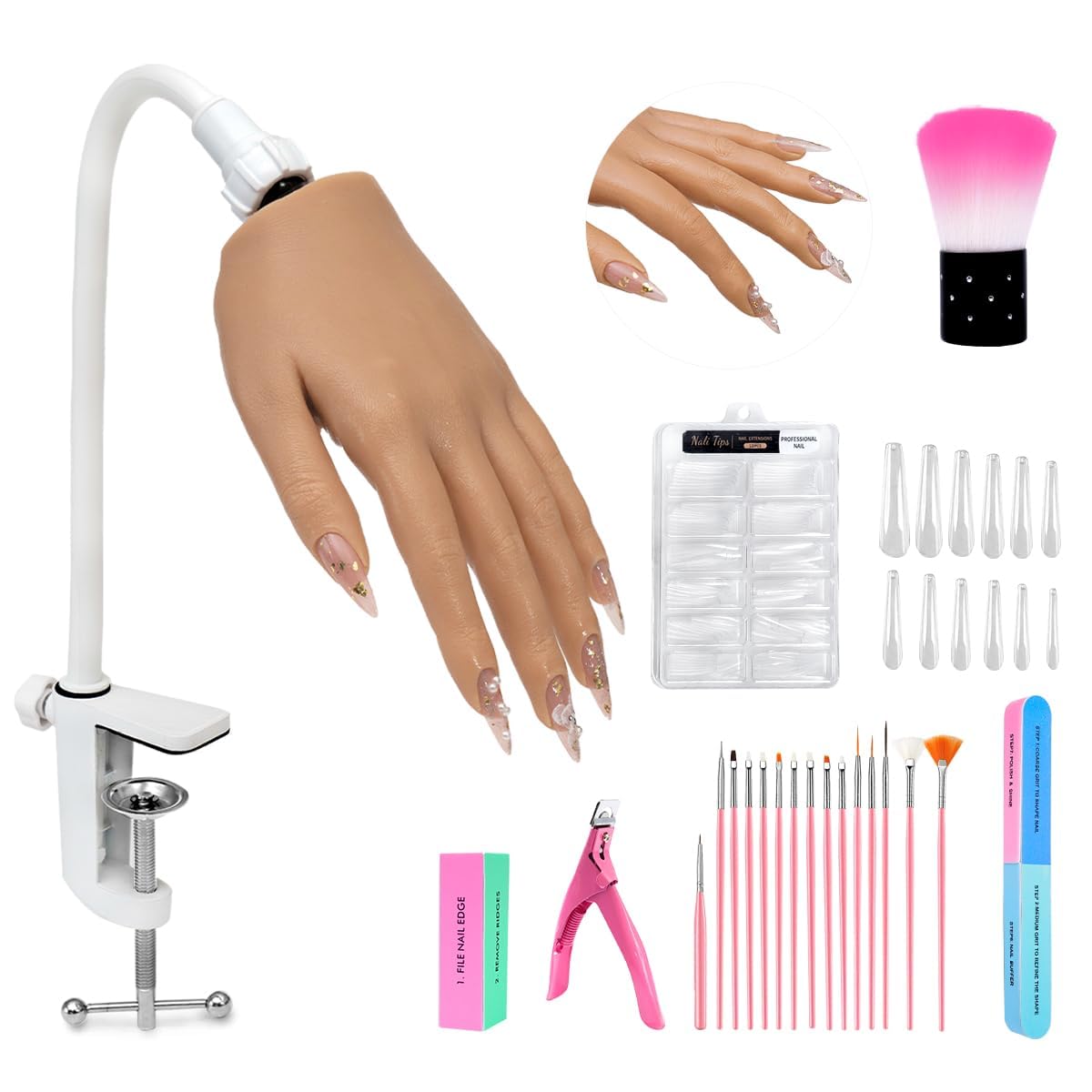Amazon.com: Veikmv Nail Silicone Practice Hand For Acrylic Nails