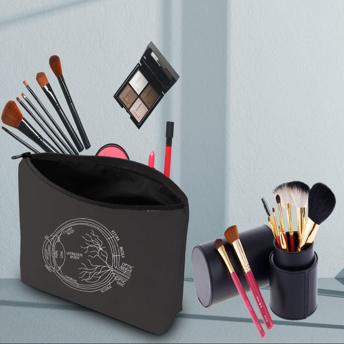 PWHAOO Funny Optometrist Makeup Bag Eyeball Anatomy Optometric Technician Cosmetic Bag Vision Therapist Ophthalmic Gift (CILIARY BODY B) image 2