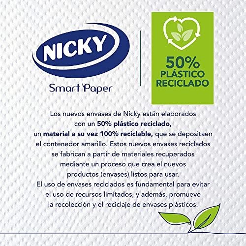 Miniatura 5 de Nicky Milusos, 6 Rollos de Papel de Cocina, 2 Capas | 300 Hojas por Rollo, Súper Absorbente y Resistente, Papel 100% Certificado FSC, Blanco