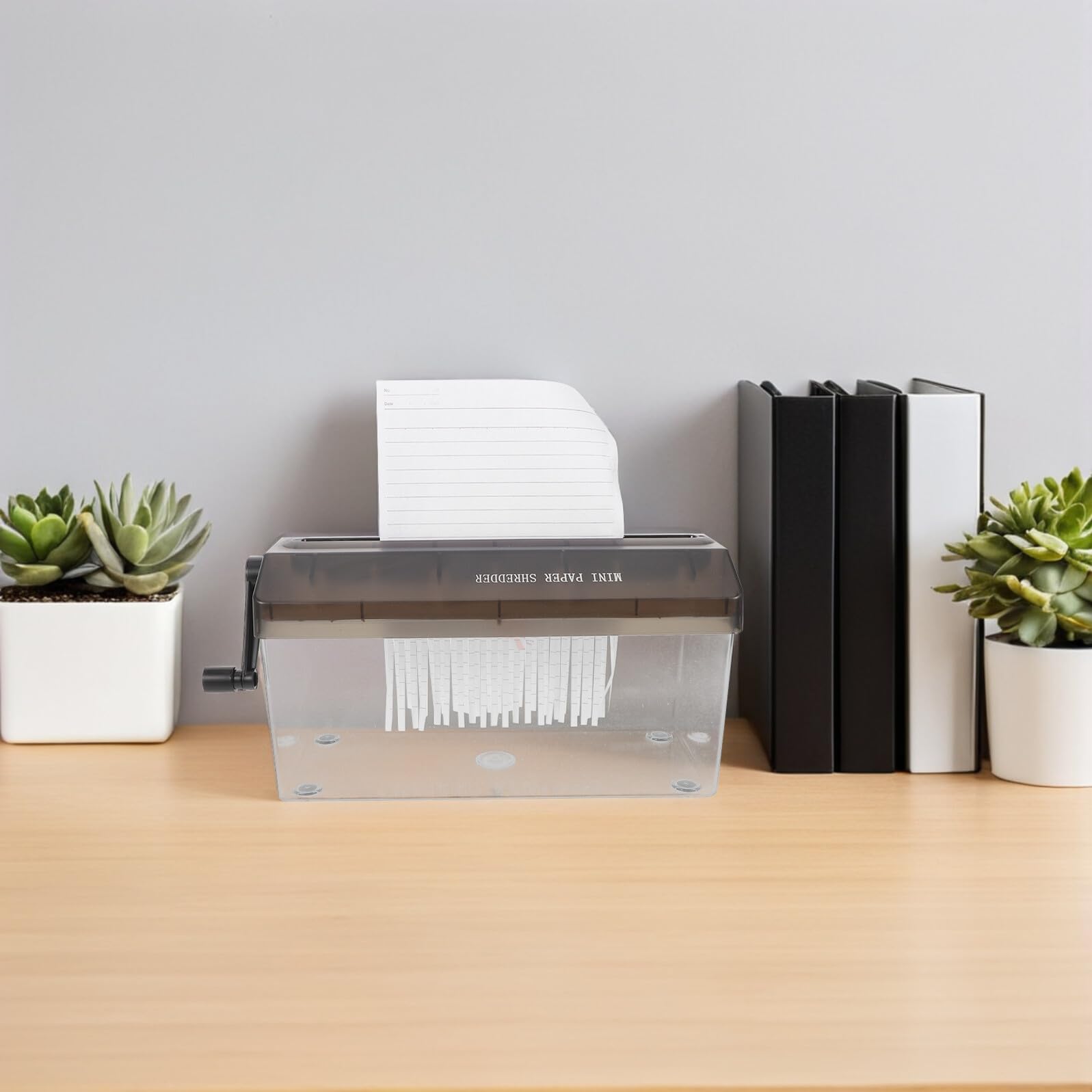 Didiseaon Trituradora Manual de Papel para Oficina Casa Portátil y Compacta Construcción Resistente PP y Acero Corta Documentos Tiras sin Necesidad de Electricidad para Uso Doméstico y