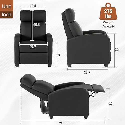 Miniatura 121 de BestMassage - Sillón reclinable para sala de estar Moderno sofá con respaldo alto, asiento para cine en casa con soporte lumbar (con masaje,