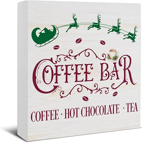 Miniatura 19 de Divertida decoración de Navidad, decoraciones navideñas para interiores, deseos de bastón de caramelo y besos de muérdago, letrero de madera rústico