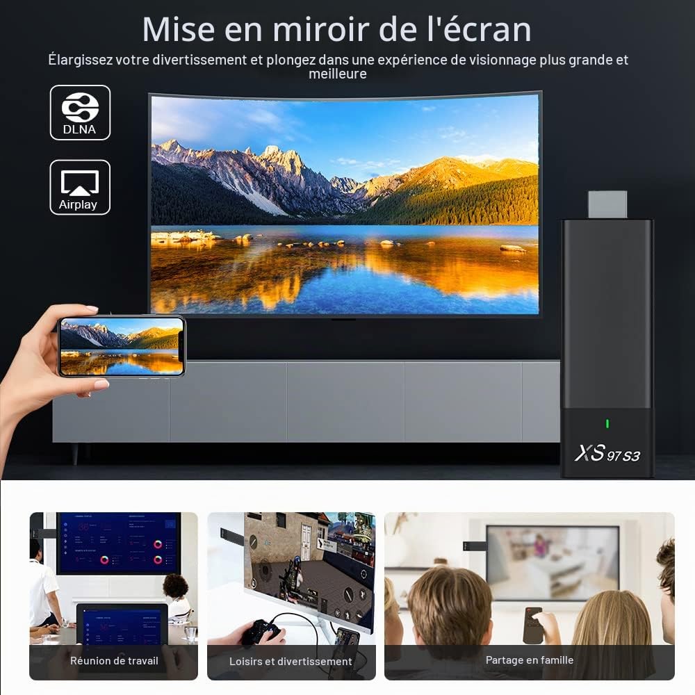 Jemora TV Stick pour Android 10.0 Smart TV Box Streaming Media Player Streaming Stick 4K Prise en Charge HDR avec télécommande (1 Go de RAM + 8 Go de ROM)