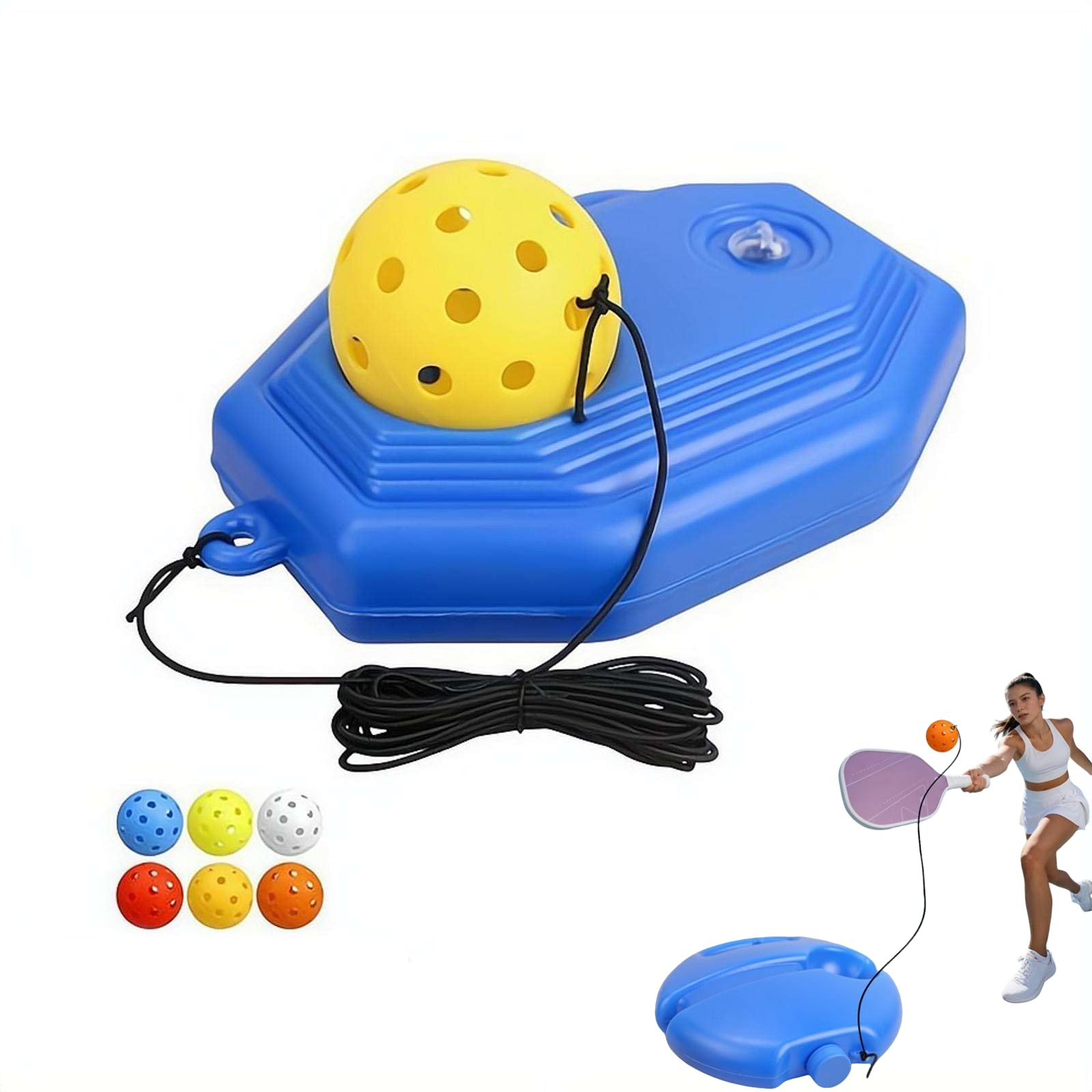 Tennis Trainer Rebounder Ball for Solo Practice with Fillable Base (Star)