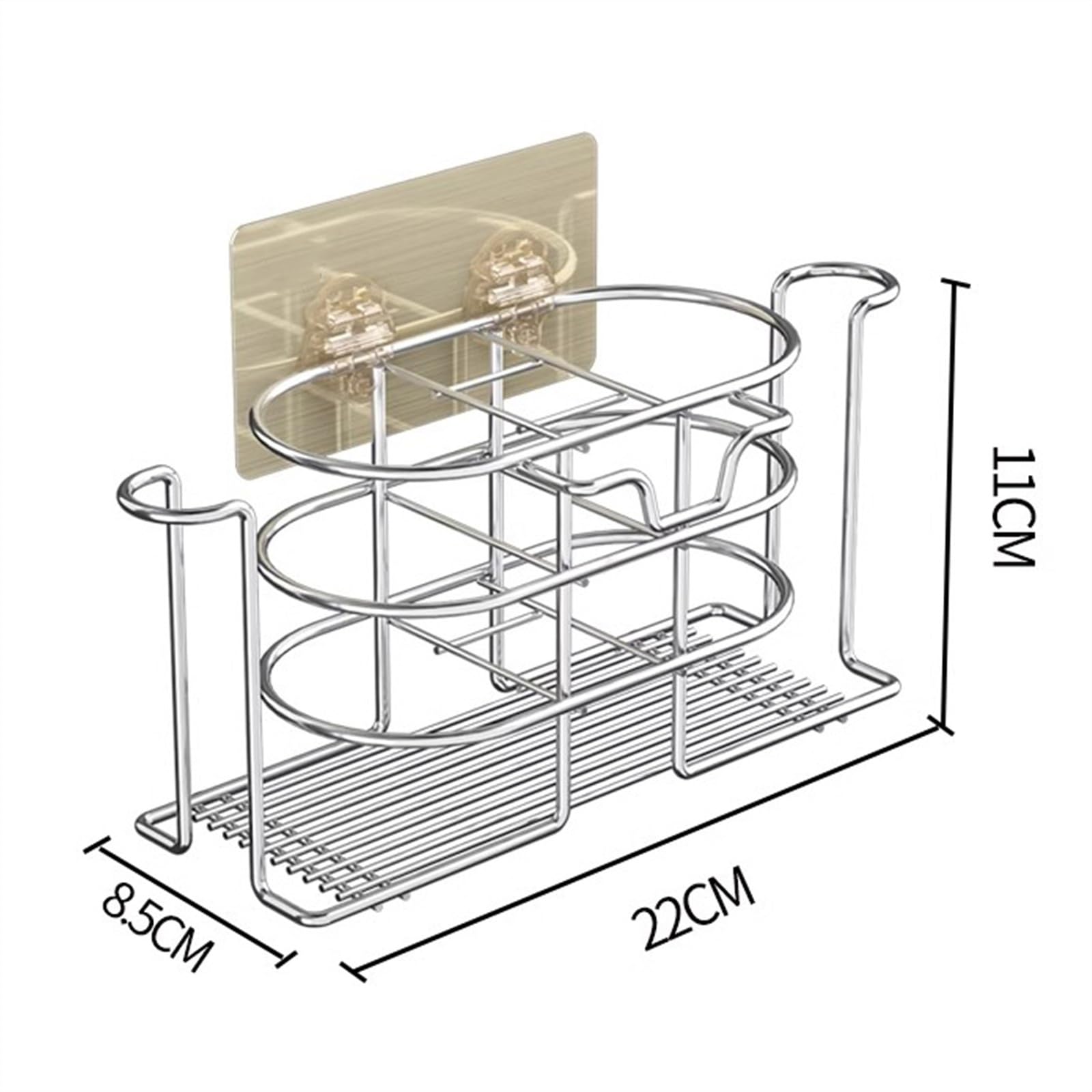 Estanteria Ducha Estantes organizadores for baño, soportes for cepillos de dientes de acero inoxidable for ducha, montaje en pared o sobre encimera, estante de almacenamiento for montaje en pared sin