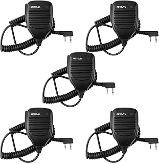 Retevis 2 Pin Shoulder Mic Speaker 2 Way Radio Microphone for Baofeng BF-888S UV-5R Kenwood Retevis H-777 RT21 RT22 RT-5R Walkie Talkie (5 Pack)