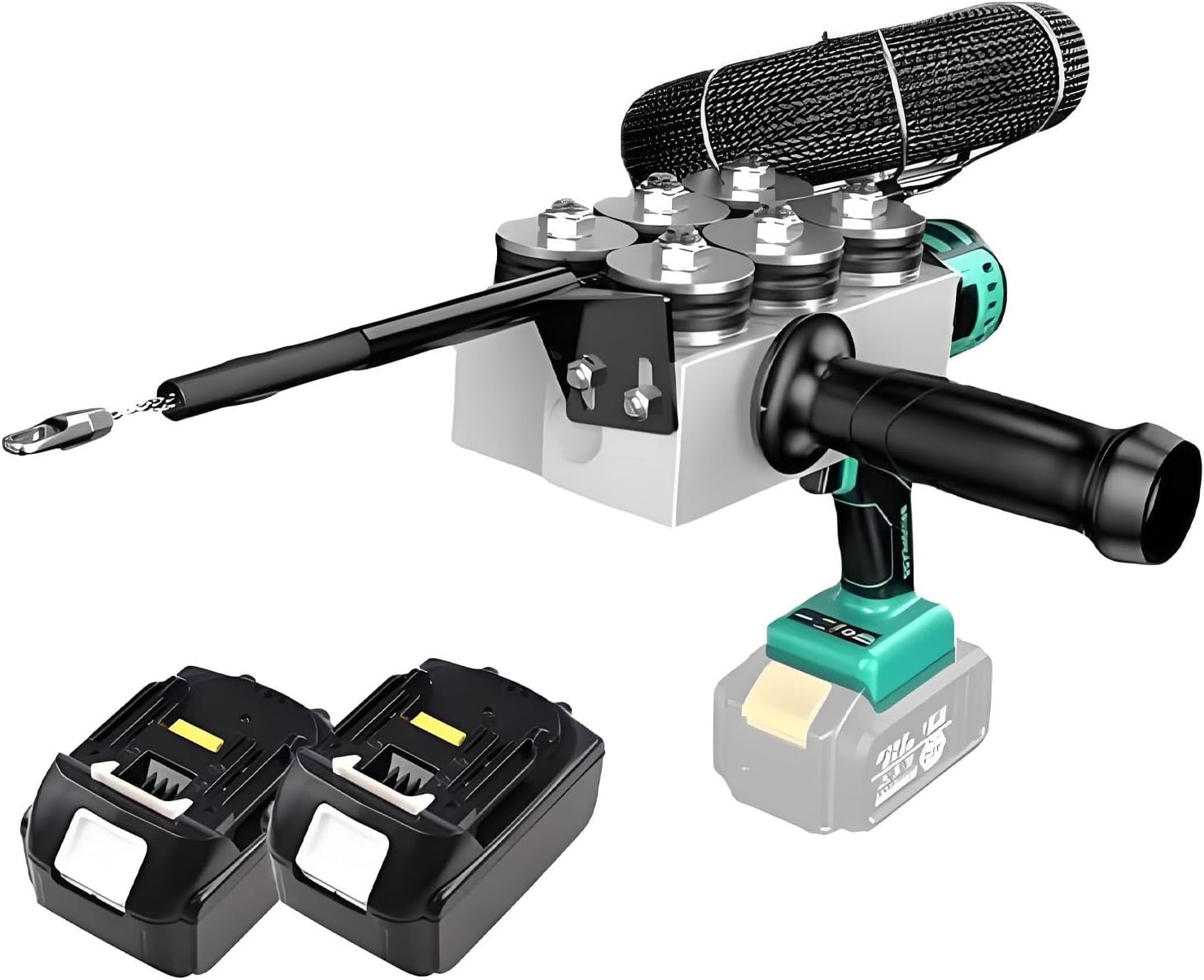 Cordless Automatic Electrical Fish Tape - 40m/min Wire Stringing Machine, 20000mAh Lithium Battery (2 Batteries), for Indoor/Outdoor/Construction Hydropower