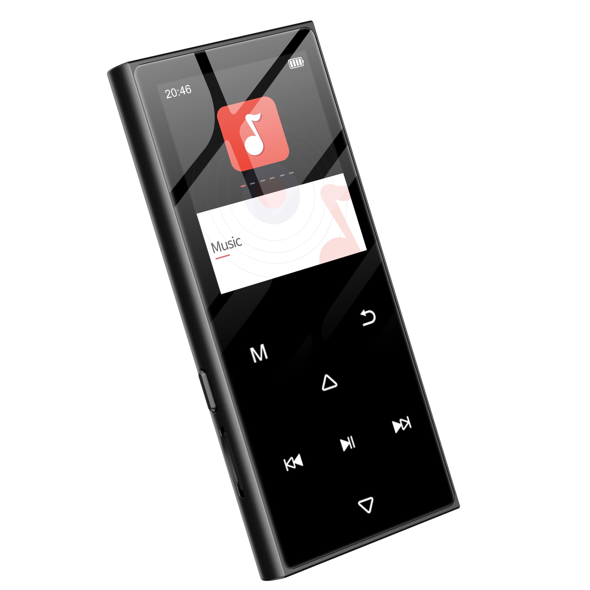 SWOFY Reproductor de MP3 de 128 GB con Bluetooth 5.3 – 2.4 pulgadas, sonido Hi-Fi, altavoz integrado, función de grabación, radio FM, se puede ampliar a 512 GB (rosa) — view 10