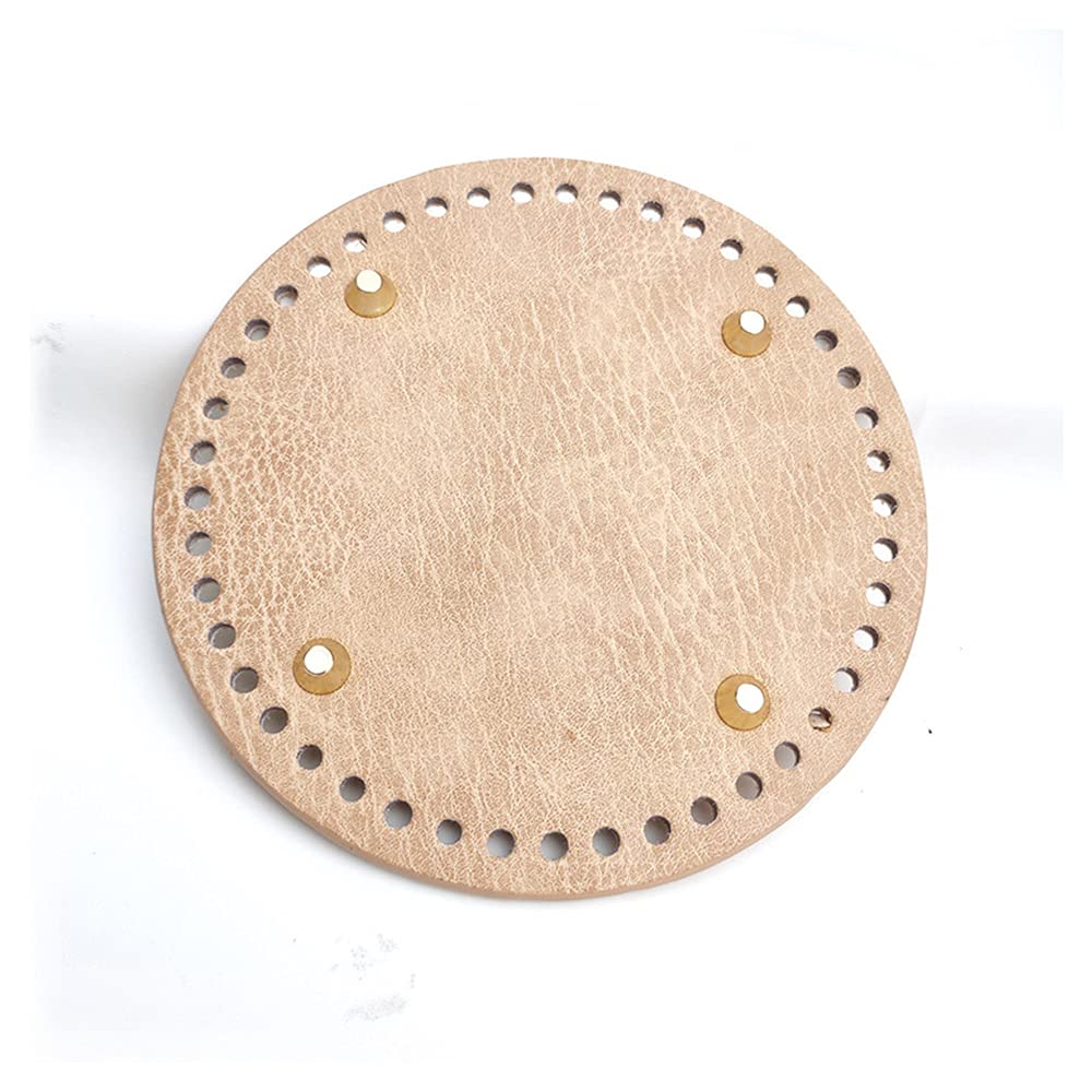 1 Pc DIY Bags Bottom Mat Pad Crochet Bags Bottom with Holes for DIY Bag Making (Apricot, Round 5.9"×5.9)-image-37