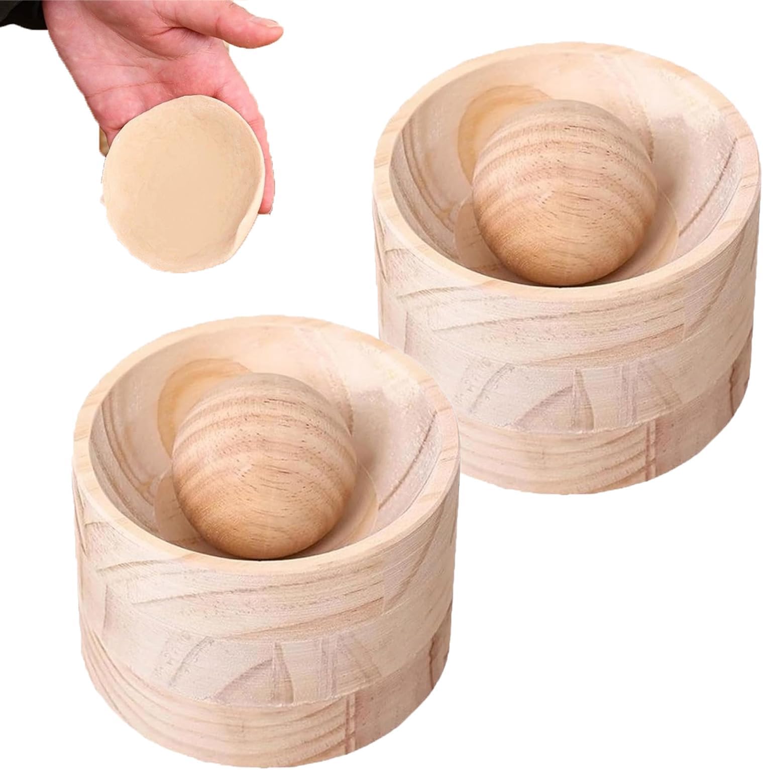 – Wood Dumpling Maker, Wooden Dumpling Press Tool, Portable Dumplings Wrappers Maker, Empanada Makers & Dumplings Wrapper Press for Home Kitchen Cooking (2pcs)