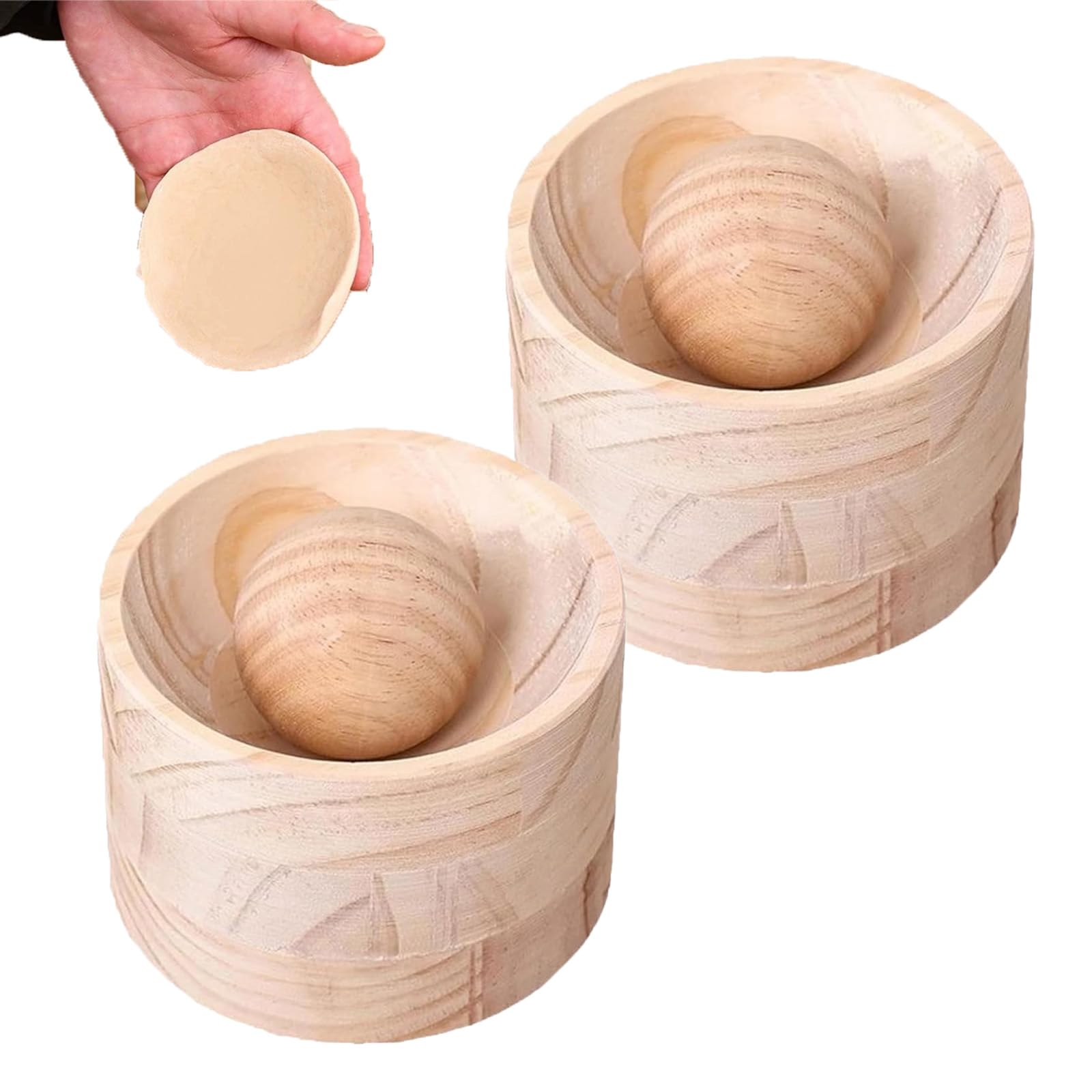 – Wood Dumpling Maker, Wooden Dumpling Press Tool, Portable Dumplings Wrappers Maker, Empanada Makers & Dumplings Wrapper Press for Home Kitchen Cooking (2pcs)