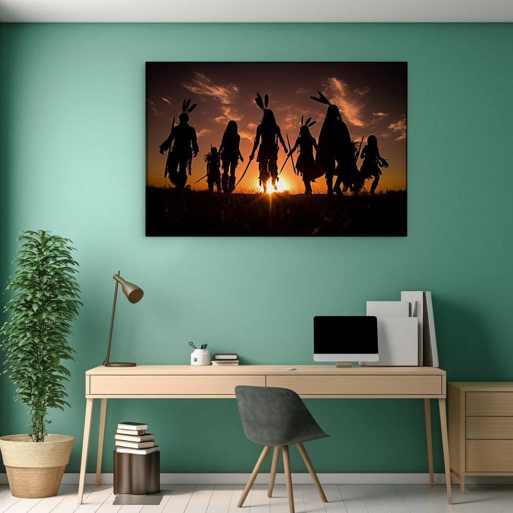 Amazon.com: Canvas for Living room. Sunset Warriors: The Majestic