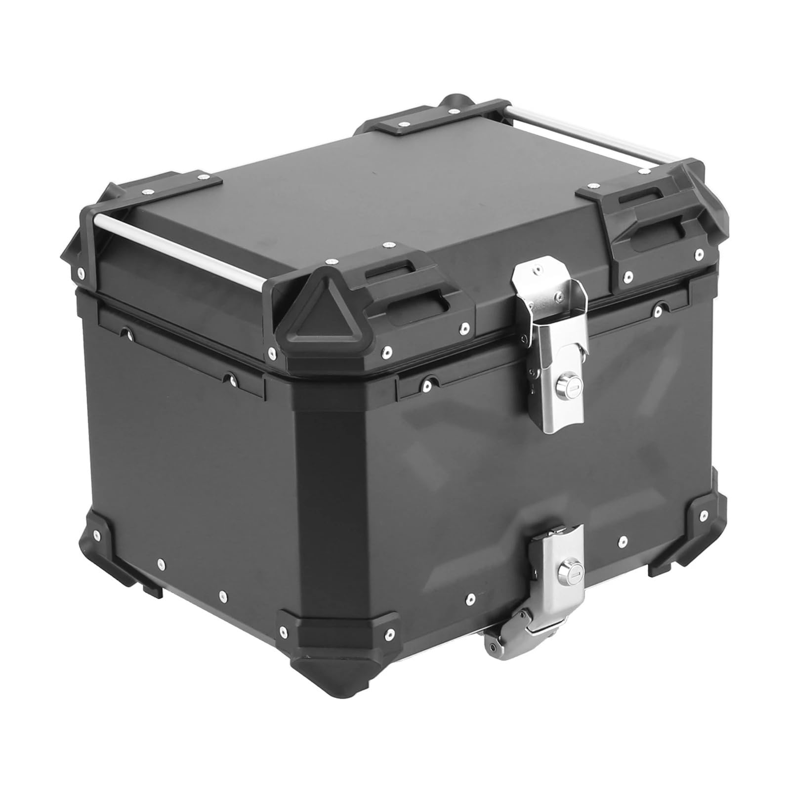 Baúl Superior Motocicleta Maleta Superior Universal de Aluminio para Motocicleta de Aventura, Color Negro, 45 l